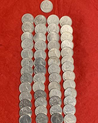 Lotto monete da 5 lire