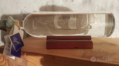 GRAPPA miniatura di NAVE in bottiglia + COFANETTO