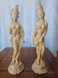 coppia sculture orientali vintage 