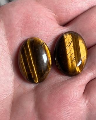 Coppia cabochon occhio di tigre naturale