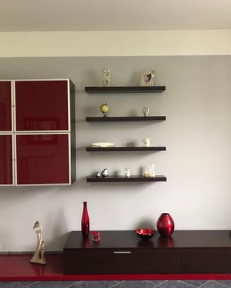 Salotto componibile moderno in legno wenge