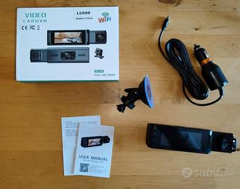 Dashcam auto Wi-Fi 1080p doppia camera HD - Nuovo