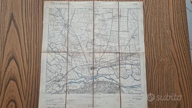 Cartina topografica militare Chivasso (TO) 1897