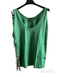 Just Cavalli canottiera filo di cotone verde