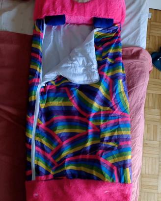 sacco a pelo unicorno bambina