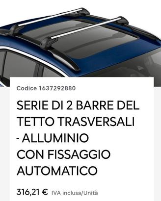 BARRE TRASVERSALI ORIGINALI CITROEN PER C4 PICASSO