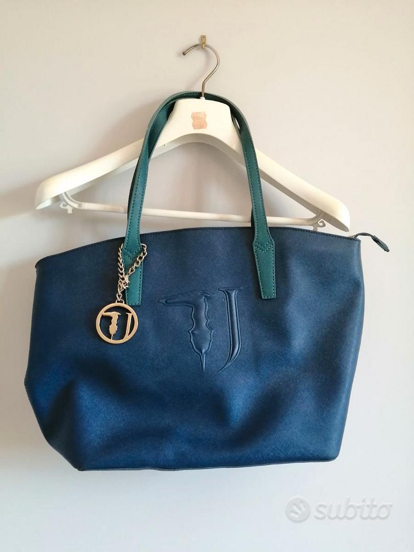 Borsa Trussardi Jeans blu in pelle Abbigliamento e Accessori In vendita a Palermo