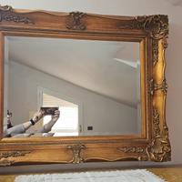 specchio in legno foglia oro