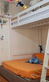 Letto una piazza e mezza e soppalco Ikea