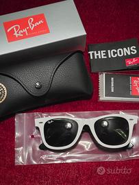 Occhiali RayBan Wayfarer Bianco con lenti G-15 