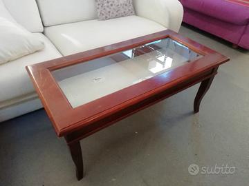 tavolino contenitore con vetro 