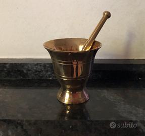 Mini Mortaio con Pestello in Ottone Lucido