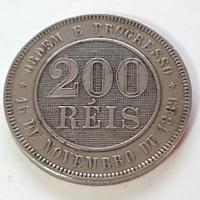 39)Moneta Antica 1889 Brasile 200 Réis rara