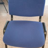 sedia ufficio tessuto blu, struttura nera