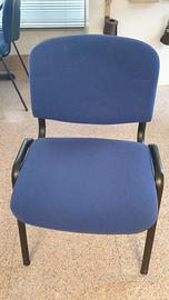sedia ufficio tessuto blu, struttura nera