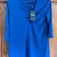 Maglia a maniche 3/4 blu elettrico