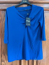 Maglia a maniche 3/4 blu elettrico