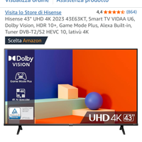 Smart tv 43 pollici hisense