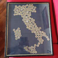 quadro con monete Italia per mondiali Italia 90