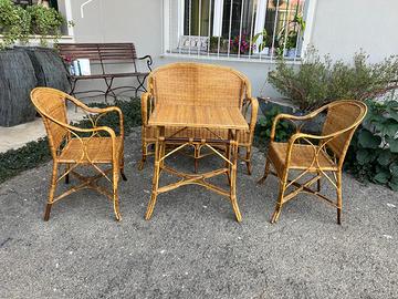 Salottino da giardino in rattan