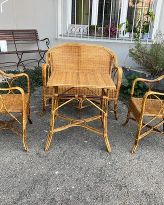Salottino da giardino in rattan