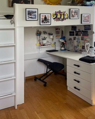 Letto a soppalco con scrivania ikea smastad