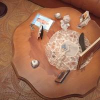 Tavolino da salotto anni 70, in noce