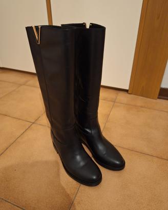 Stivali Via Roma 15 pelle vera - V oro e nera