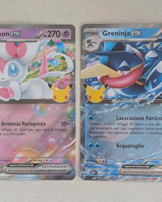 Pokémon Jumbo Lotto 2 Carte Sylveon ex+ Greninja e