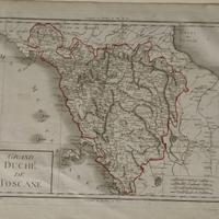 Stampa confini della Toscana 1700  P.F. Tardieu