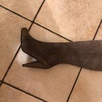 Stivali donna in camoscio grigio/marrone