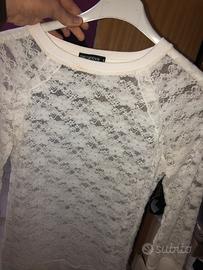 Maglietta trasparente merletto