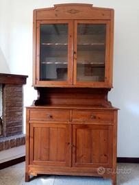 CREDENZA CON ALZATA E VETRINA