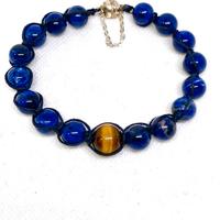 Bracciale uomo blu Sodalite 10mm chiusura magnetic