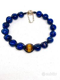 Bracciale uomo blu Sodalite 10mm chiusura magnetic