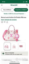 nuova Louis Vuitton on the go pm rosa 