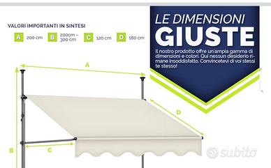 tenda da sole “senza forare” giallo crema