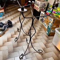 Coppia Candelabri da terra in ferro battuto