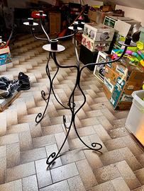 Coppia Candelabri da terra in ferro battuto