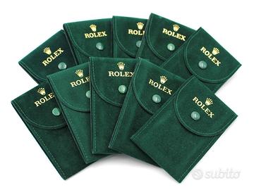 Rolex 10 Pochette Tessuto Verde Originali