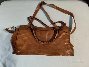 Borsa Donna Marrone Cuoio - Stile City/Motorcycle 