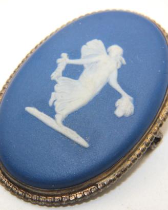 Wedgwood spilla argento neoclassico diaspro blu
