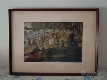 Quadro vintage Seurat "La Grande Jatte" con cornic