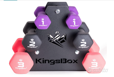 Set manubri in neoperene + Rack KINGSBOX