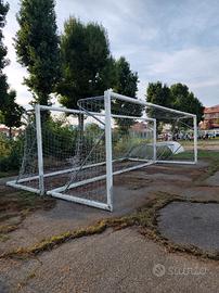 coppia porte mobili da calcio regolamentare a 11 