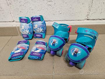 Primi pattini Frozen + kit protezioni + casco