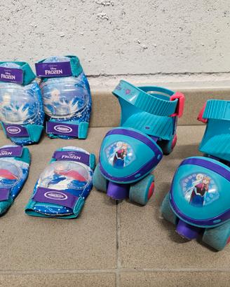 Primi pattini Frozen + kit protezioni + casco