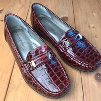 Scarpe donna coccodrillo basse viola/rosse 36