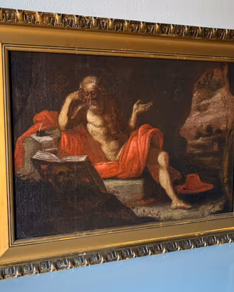 Quadro Antico "San Girolamo nel Deserto" 600 48x34