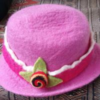 Cappello vintage da donna in lana cotta, taglia 57